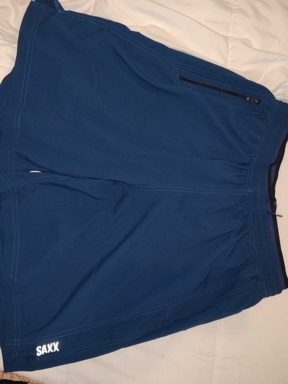 SAXX Men's 2 In 1 Kinetic Train Blue Athletic Shorts - Size L